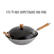 Load image into Gallery viewer, Joyce Chen Classic Series 14-Inch Carbon Steel Nonstick Wok Lid with Birch Knob
