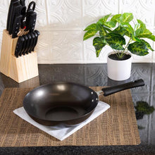 Load image into Gallery viewer, Joyce Chen 9.5-Inch Carbon Steel Nonstick Stir Fry Pan with Bakelite Handle

