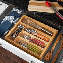 Load image into Gallery viewer, Expandable Bamboo Kitchen Drawer Organizer
