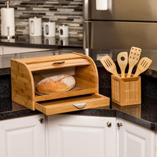 Load image into Gallery viewer, Bread Box with Cutting Board, Bamboo
