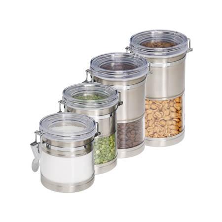 Steel Canister Set - 4pc Clear