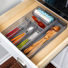 Load image into Gallery viewer, Expandable Steel Mesh Silverware &amp; Desk Drawer Organizer
