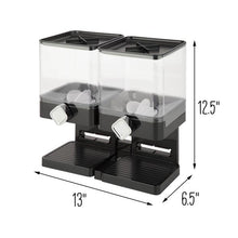 Load image into Gallery viewer, Compact Double Cereal Dispenser with Portion Control, Black
