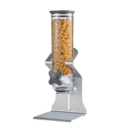 Single Canister Commercial Cereal Dispenser, Silver
