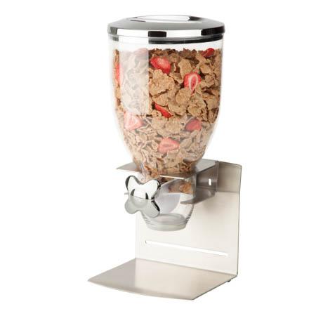 Single Commercial Cereal Dispenser, Metallic/Chrome