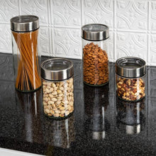 Load image into Gallery viewer, 4-Piece Glass Jar Storage Set with Date Dial
