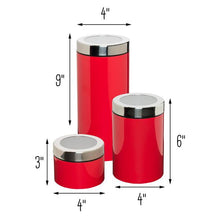 Load image into Gallery viewer, 3-Piece Retro Kitchen Canisters, Red
