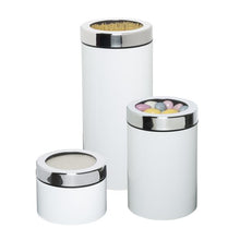 Load image into Gallery viewer, 3-Piece Retro Kitchen Canisters, White
