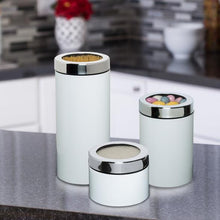 Load image into Gallery viewer, 3-Piece Retro Kitchen Canisters, White
