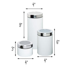 Load image into Gallery viewer, 3-Piece Retro Kitchen Canisters, White
