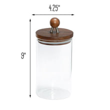 Load image into Gallery viewer, Large 40-ounce Acacia Top Glass Kitchen Canister
