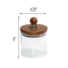 Load image into Gallery viewer, Medium 34-ounce Acacia Top Glass Kitchen Canister
