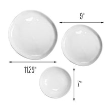 Load image into Gallery viewer, 3-Piece White Melamine Dinnerware Set
