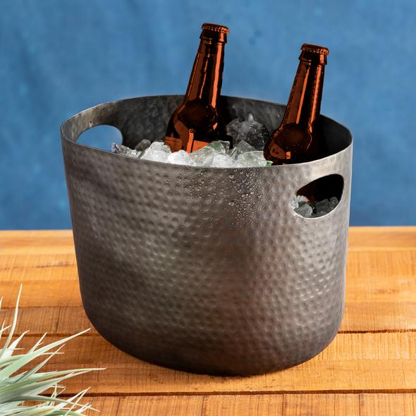 9-Inch High Black Aluminum Beverage Tub