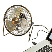 Load image into Gallery viewer, 6-Inch USB-Powered Portable Desk Fan, Bronze
