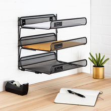 Load image into Gallery viewer, 3-tier Mesh Desk Organizer, Black
