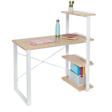 Load image into Gallery viewer, Home Office Computer Desk with Shelves, White
