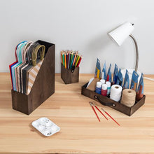 Load image into Gallery viewer, 6-Piece Faux Wood Desk Set, Walnut
