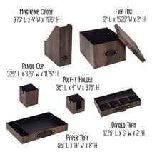 Load image into Gallery viewer, 6-Piece Faux Wood Desk Set, Walnut
