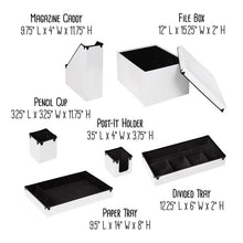 Load image into Gallery viewer, 6-Piece Faux Leather Desk Organization Set, White

