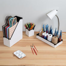 Load image into Gallery viewer, 6-Piece Faux Leather Desk Organization Set, White
