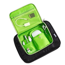 Load image into Gallery viewer, Compact 9-Pocket Tech and Phone Accessories Organizer, Black
