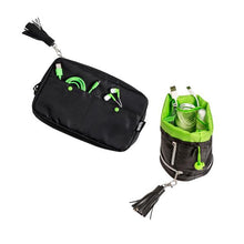 Load image into Gallery viewer, Tech and Phone Accessories Organizer Set - Pouch &amp; Clutch, Black
