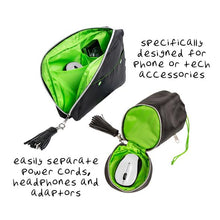 Load image into Gallery viewer, Tech and Phone Accessories Organizer Set - Pouch &amp; Clutch, Black
