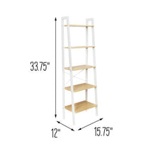 Load image into Gallery viewer, Wood and Metal A-Frame Ladder Shelf, 5 Tiers
