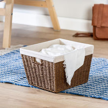 Load image into Gallery viewer, Medium Paper Rope Storage Basket with Liner, Brown
