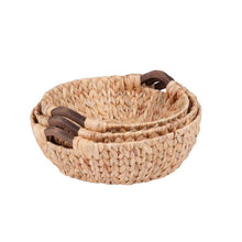 Load image into Gallery viewer, 3-Piece Round Natural Baskets, Wood
