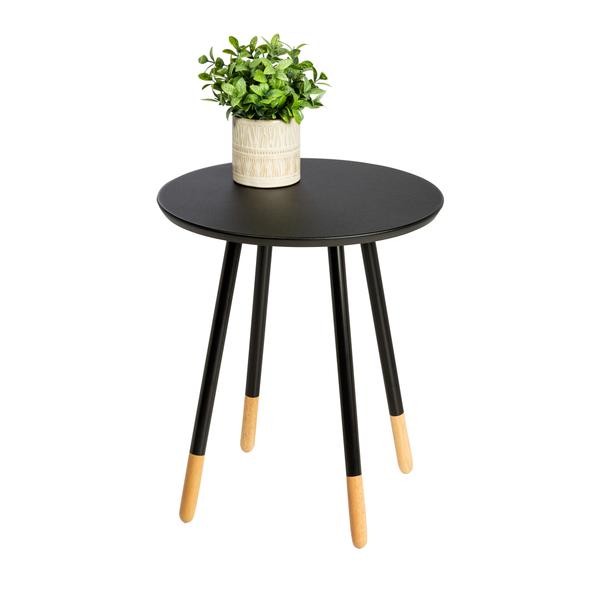 Black Round End Table