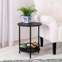 Load image into Gallery viewer, 2-Tier Round Side Table, Black
