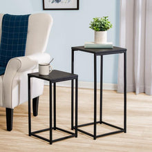 Load image into Gallery viewer, Set of 2 Square Side Tables, Black
