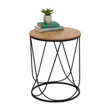 Load image into Gallery viewer, Round Side Table With Top, Black &amp; Natural
