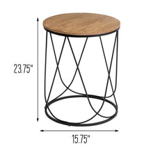 Load image into Gallery viewer, Round Side Table With Top, Black &amp; Natural
