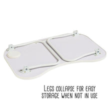 Load image into Gallery viewer, Collapsible Folding Lap Desk, White/Faux Walnut
