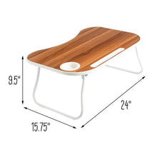Load image into Gallery viewer, Collapsible Folding Lap Desk, White/Faux Walnut
