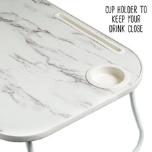 Load image into Gallery viewer, Collapsible Folding Lap Desk, White/Faux White Marble
