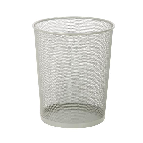 Small Wire Mesh Trash Can, Silver