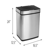 Load image into Gallery viewer, 50L Stainless Steel Trash Can with Motion Sensor and Soft Close

