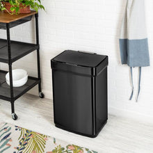Load image into Gallery viewer, 50L Black Stainless Steel Trash Can with Motion Sensor and Soft Close
