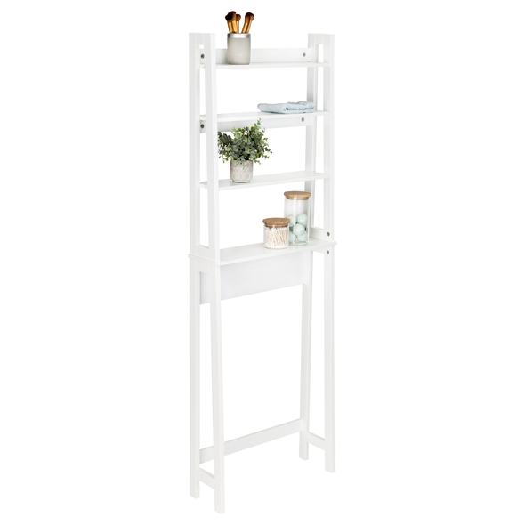 Over-The-Toilet Bathroom Shelving Space Saver, White